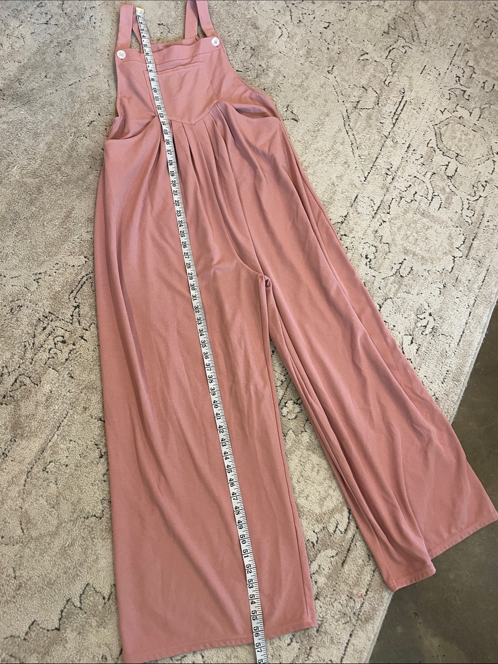 Women's Pink Wide-Leg Overalls Jumpsuit - Picture 9 of 14